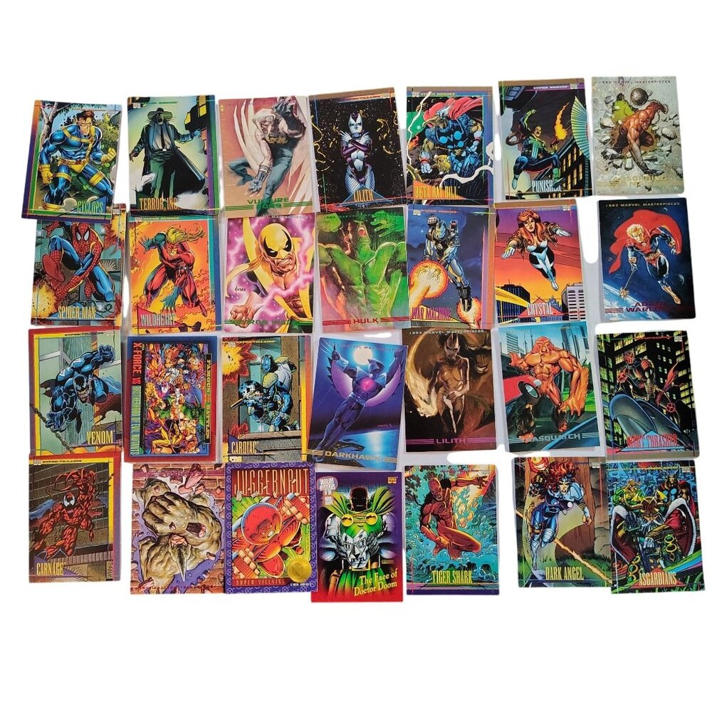 1993 Skybox Marvel Cards Lot of 28 List in Description Different Sets Present